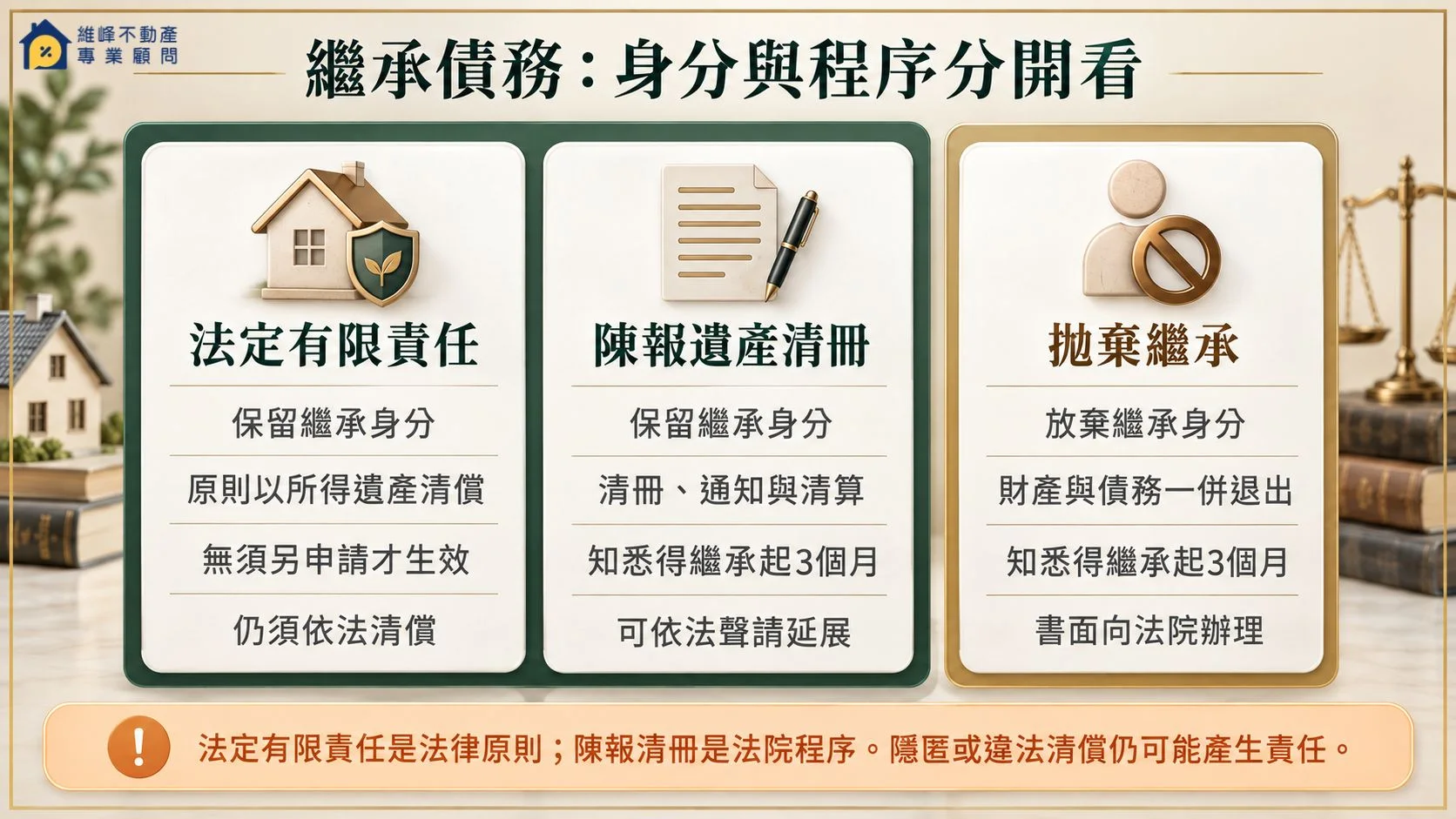 繼承債務有限責任陳報清冊與拋棄繼承比較