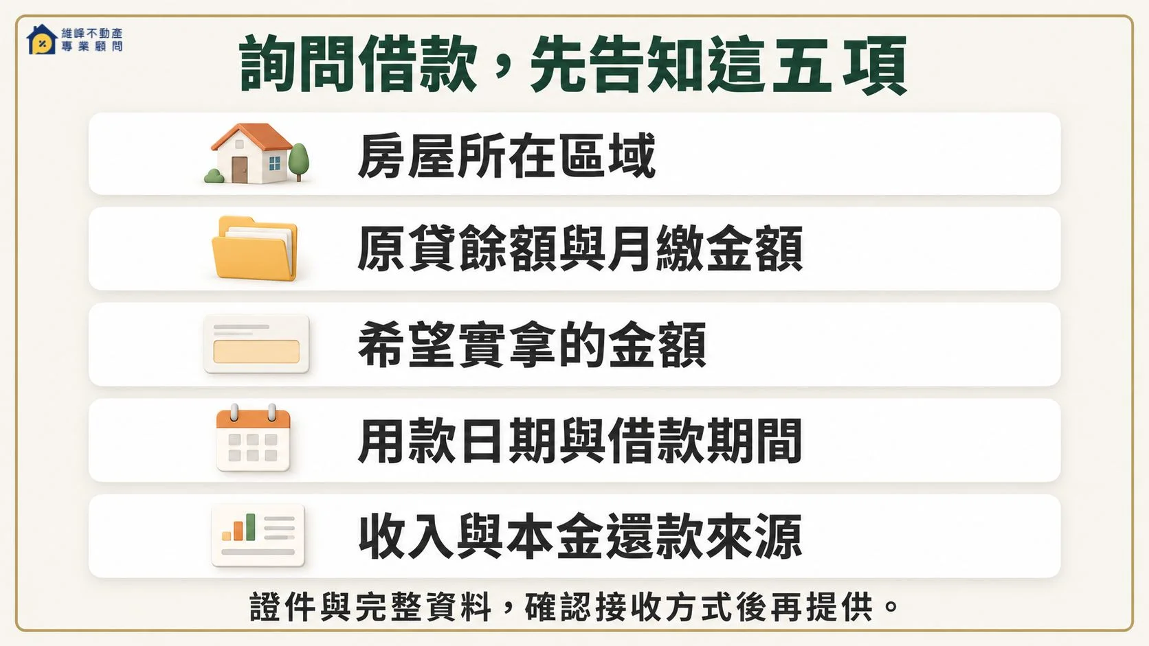 詢問桃園房屋二胎先告知房屋區域、原貸餘額與月繳金額、實拿需求、用款日期與期間、收入及本金還款來源