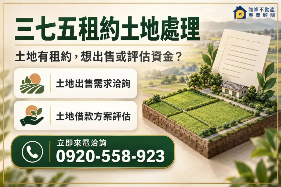 三七五租約土地處理房地處理洽詢，電話0920-558-923