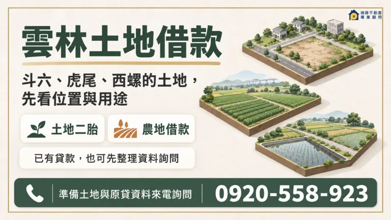 雲林土地借款核對斗六虎尾西螺土地位置用途與既有貸款資料