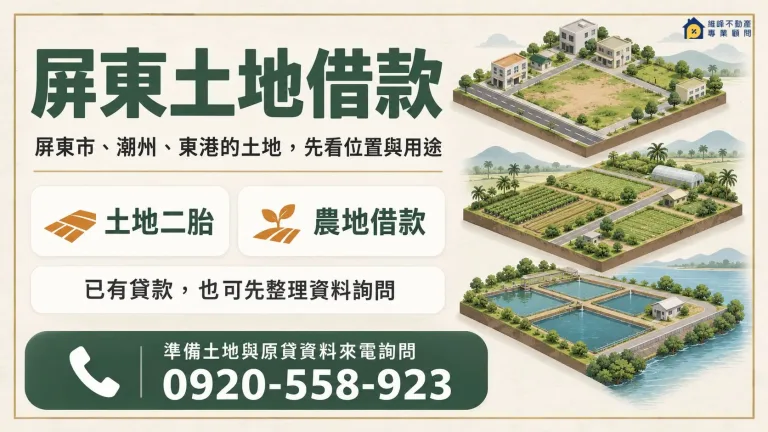 屏東土地借款核對屏東市潮州東港土地用途與既有貸款資料