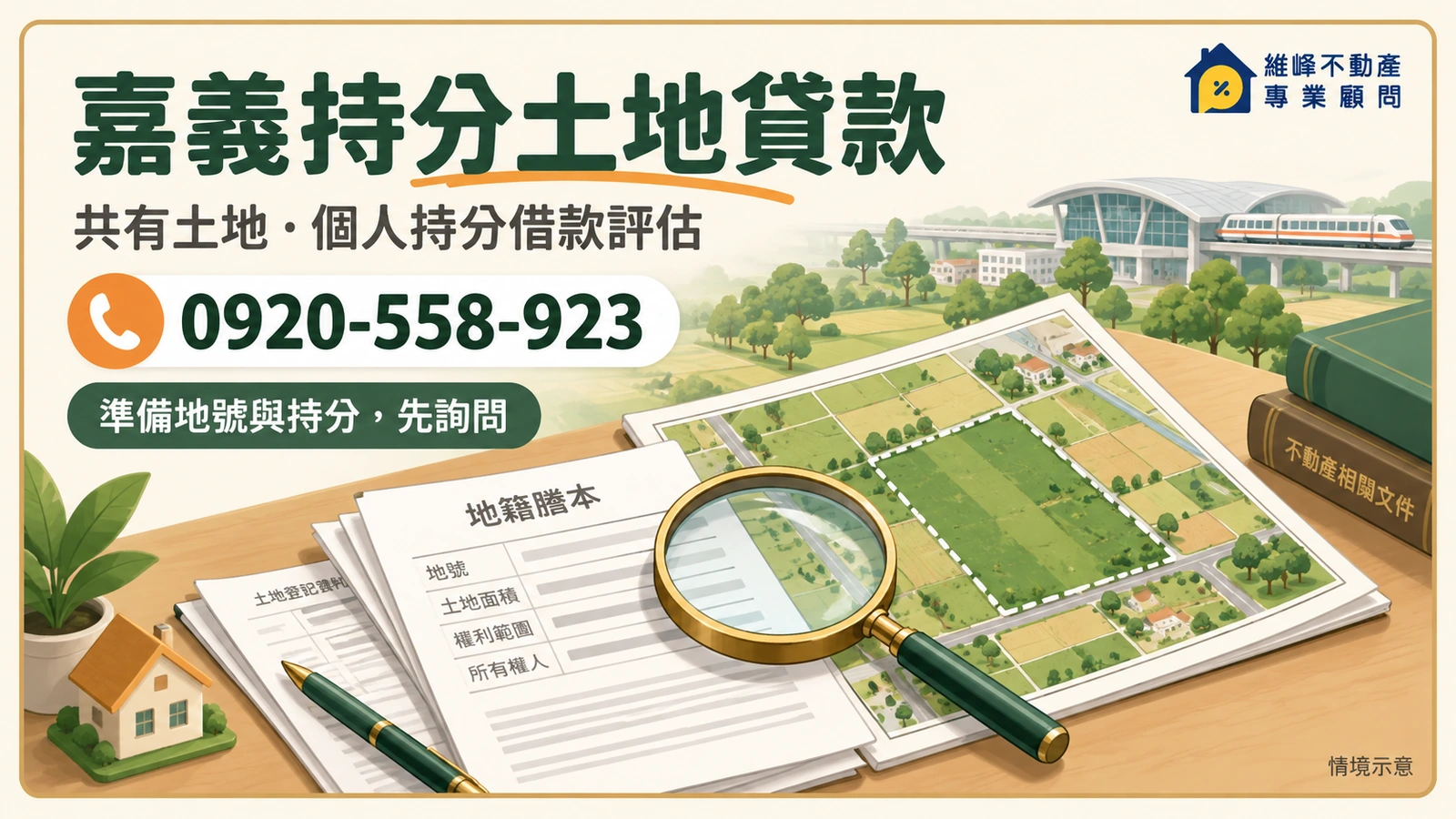 嘉義持分土地貸款：高鐵生活圈名稱與實際地號範圍