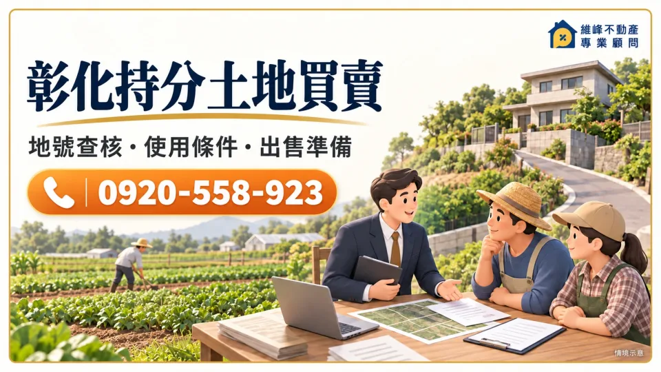 彰化持分土地買賣｜共有農地出售、土地收購與耕作交付