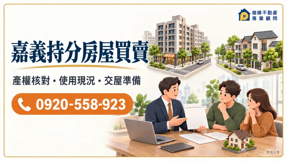 嘉義持分房屋買賣｜共有透天出售、縣市收購價格與費用