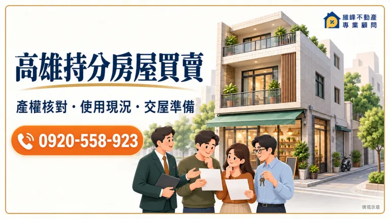 高雄持分房屋買賣｜共有透天收購、出售價格與住商點交
