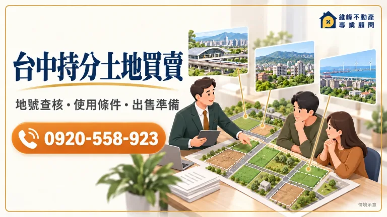 台中持分土地買賣｜共有土地收購、農地出售與分筆報價