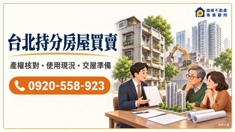 台北持分房屋買賣：共有公寓收購與出售條件