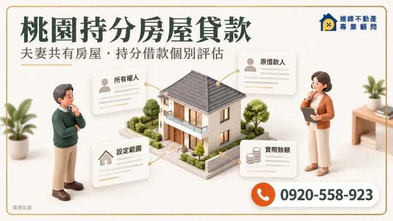 桃園持分房屋貸款｜共有住宅借款與原房貸