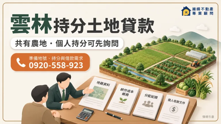 雲林持分土地貸款｜農地借款、可貸額度與收成還款安排