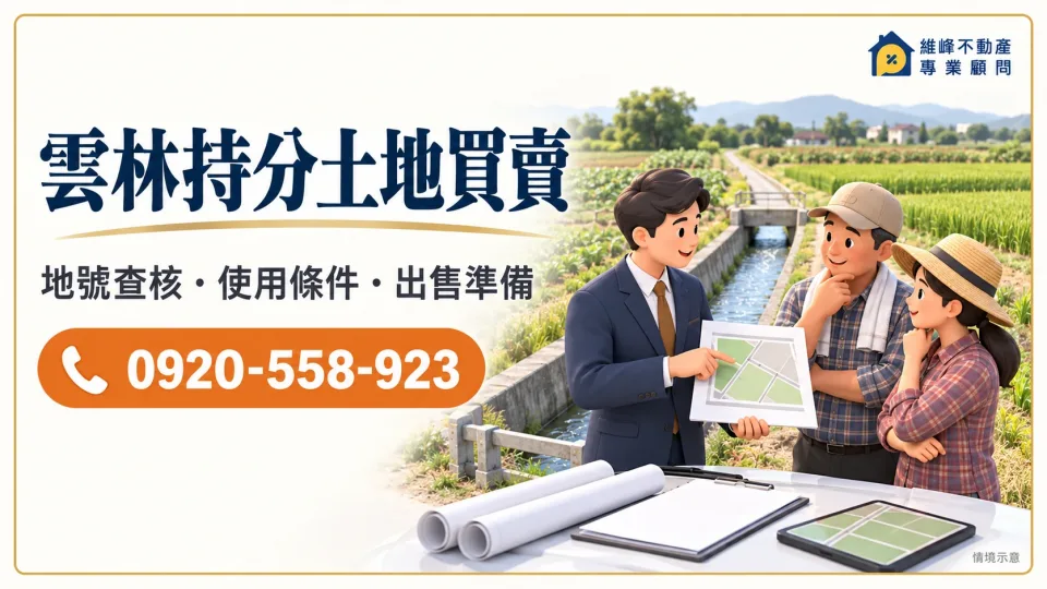 雲林持分土地買賣｜持分農地收購、出售價格與耕作交付