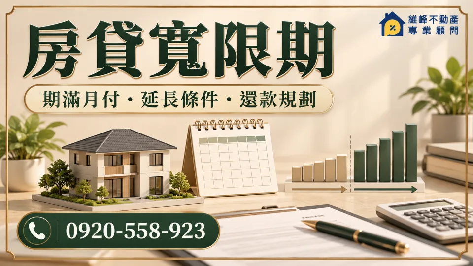 房貸寬限期：期滿月付、延長條件、還款規劃