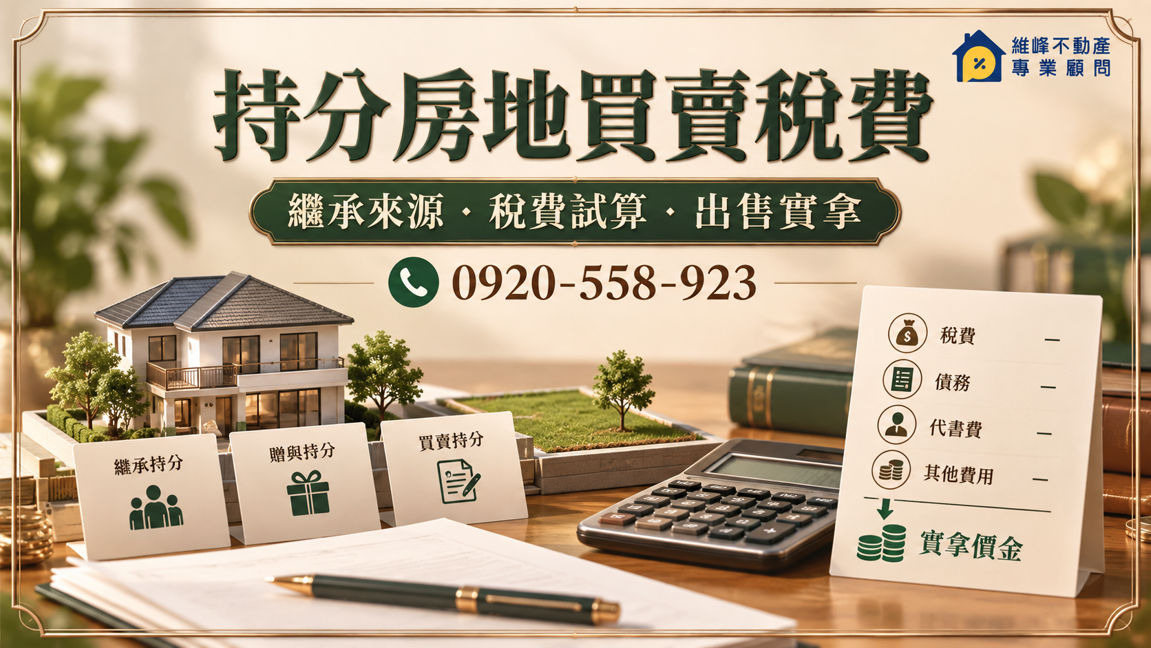 持分房地買賣稅費:繼承來源、稅費試算、出售實拿